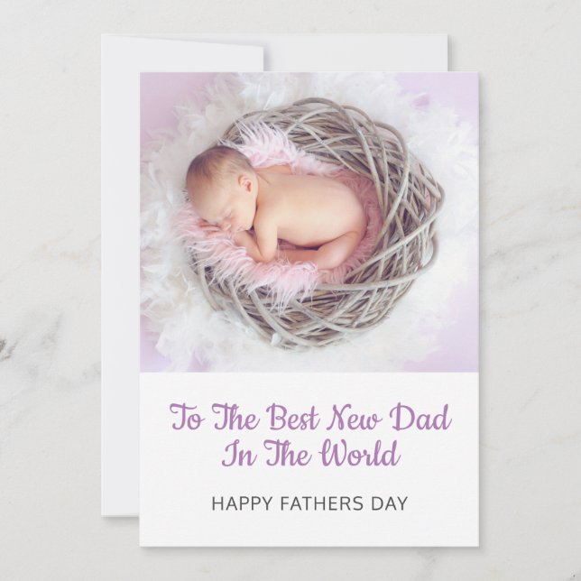 Baby Photo | Best New Dad Fathers Day Holiday Card (Front)