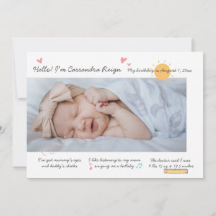 Baby Photo Birth Announcement Card