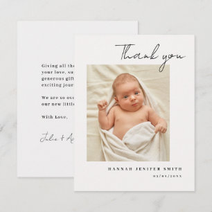 Baby Photo Birth Announcement Card Minimalist