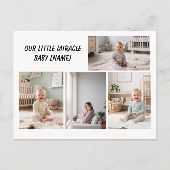 Baby Photo Collage Personalised Postcard (Front)