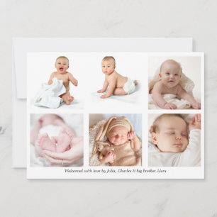 Baby Photo Collage Welcome Card