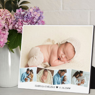 Baby Photo Collage with Zigzag Picture Strip Plaque