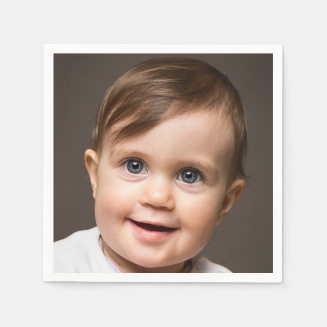 Baby Photo Face | Fun Party Napkin (Front)