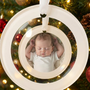 Baby Photo First Christmas Deer Ceramic Tree Decoration