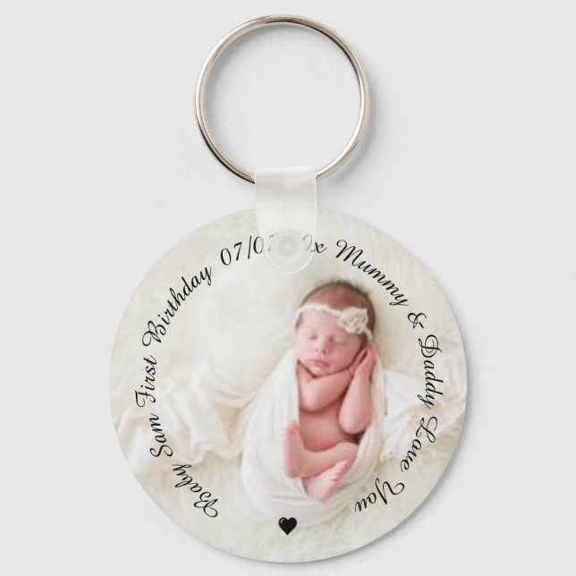 Baby Photo gift keyring  (Front)
