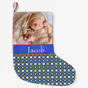 Baby Photo Hanukkah Theme Small Christmas Stocking