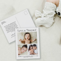 Baby Photo Love and Thanks Birth announcement 
