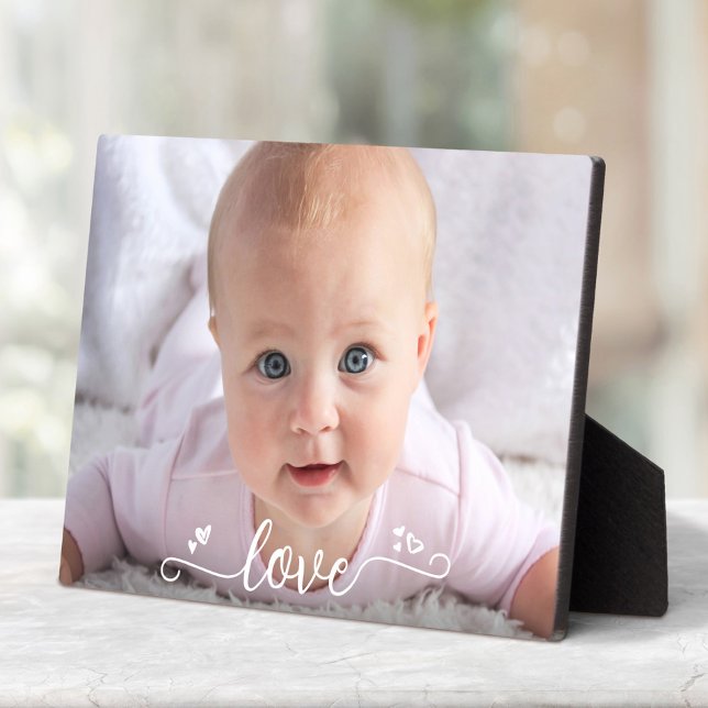 Baby Photo Love Calligraphy Custom Keepsake DIY Plaque (Creator Uploaded)