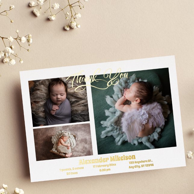 Baby Photo Modern Birth Announcement (Creator Uploaded)