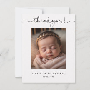 Baby Photo Modern Birth Announcement Card