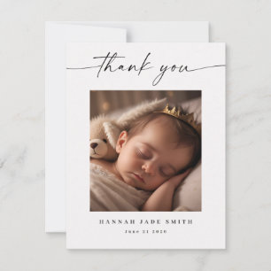 Baby Photo Modern Birth Announcement Card