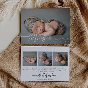 Baby Photo Modern Birth Announcement Card