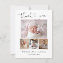 Baby Photo Modern Birth Announcement Card