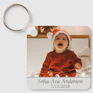 Baby Photo Modern Simple Unique Cute Kids Key Ring