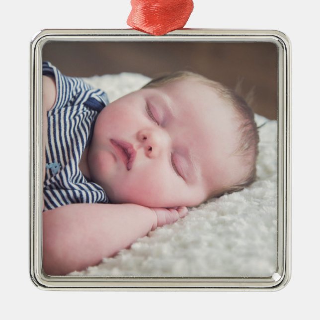 Baby Photo My First Christmas Keepsake Metal Tree Decoration (Front)
