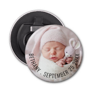 Baby Photo Name Birth Date Keepsake  Bottle Opener