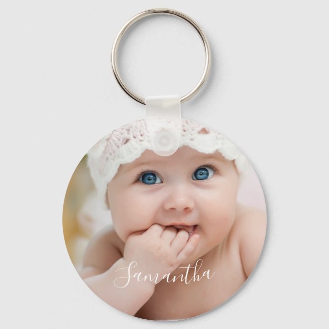 Baby Photo Name  Key Ring (Front)