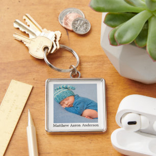 Baby Photo & Name Keychain