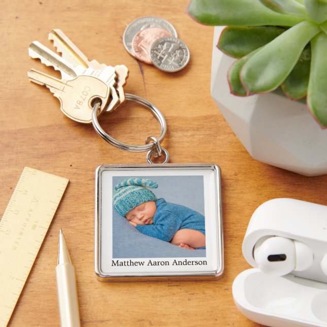 Baby Photo & Name Keychain (Desk)