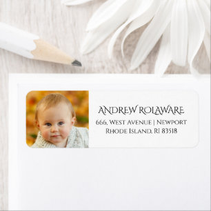 Baby Photo Return Address Modern Simple