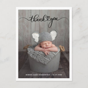 Baby Photo Script Birth Announcement Postcard
