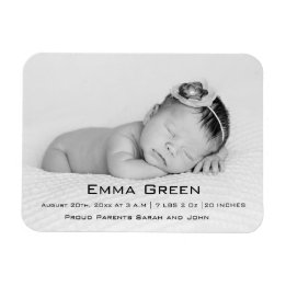 Baby Photo Script Birth Name Personalised Magnet