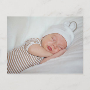 Baby Photo Simple Modern Announcement Postcard