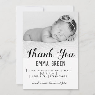 Baby Photo Thank You Birth Announcement