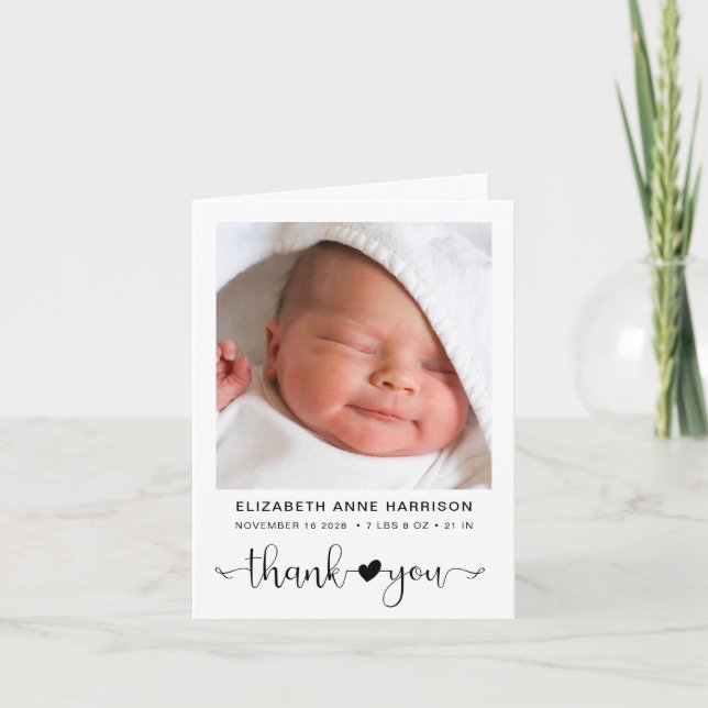 Baby Photo Thank You Birth Announcement (Front)