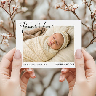 Baby Photo Thank You Birth Announcement Postcard