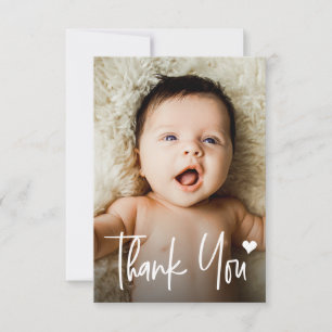 Baby Photo Thank you Heart Small Note Baby Shower