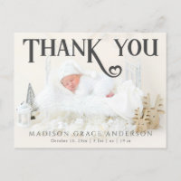 Baby Photo Thank You Modern Heart Birth
