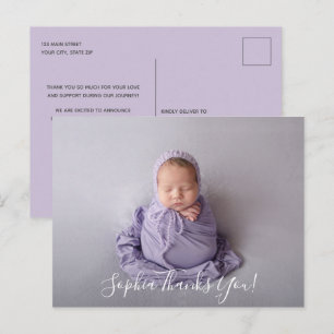 Baby Photo Thank You Script Birth Announcement Postcard
