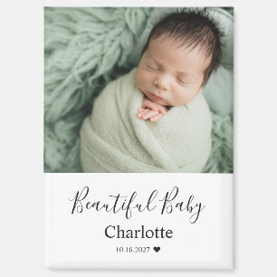 Baby Photo with Custom Name Keepsake Magnet