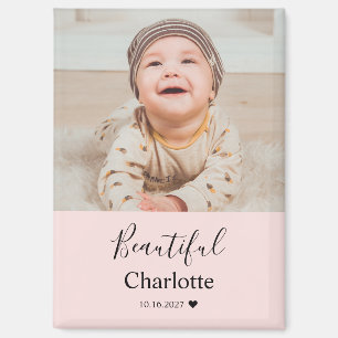 Baby Photo with Custom Name Keepsake Magnet