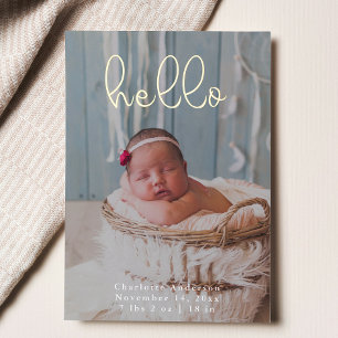 Baby Photos Modern Elegant Calligraphy Birth