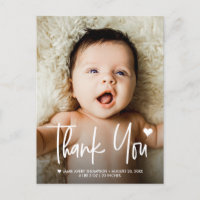 Baby Photos Thank you Heart Birth announcement