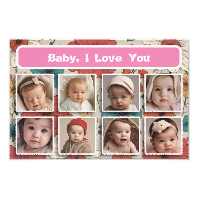 Baby Picture Frame, Photo Collage Keepsake (Front)