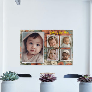 Baby Picture Frame, Photo Collage Keepsake Print