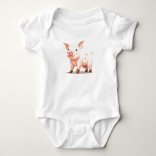 Baby Pig, Baby Piglets, Baby Farm Animals  Bodysuit
