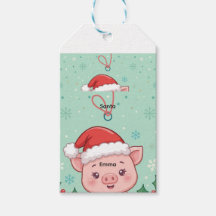 Baby Pig Christmas Gift Tag