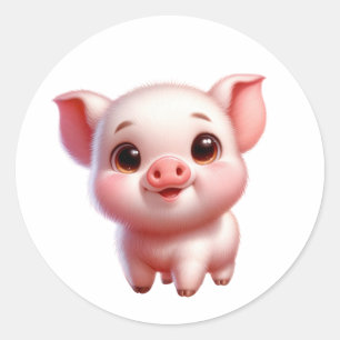 Baby Pig Classic Round Sticker