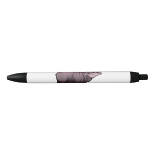 Baby Pigmy Hippo Black Ink Pen