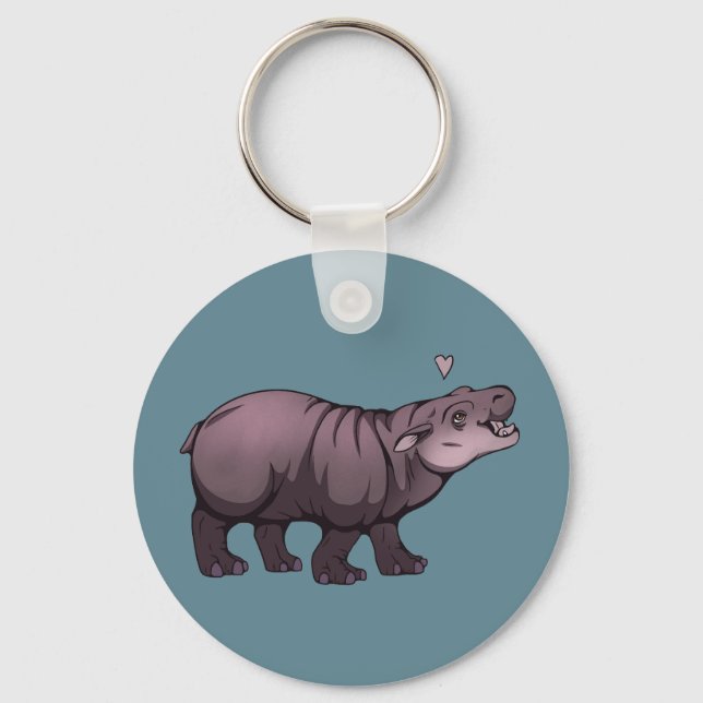 Baby Pigmy Hippo Key Ring (Front)