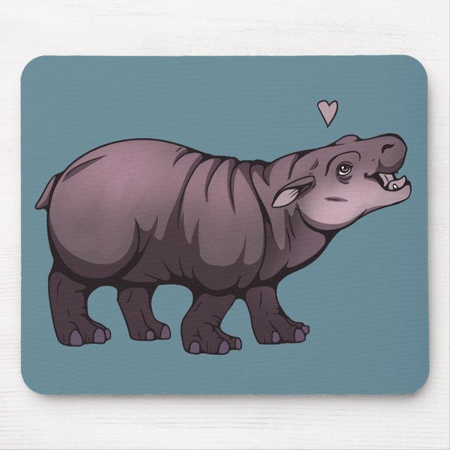 Baby Pigmy Hippo Mouse Pad (Front)