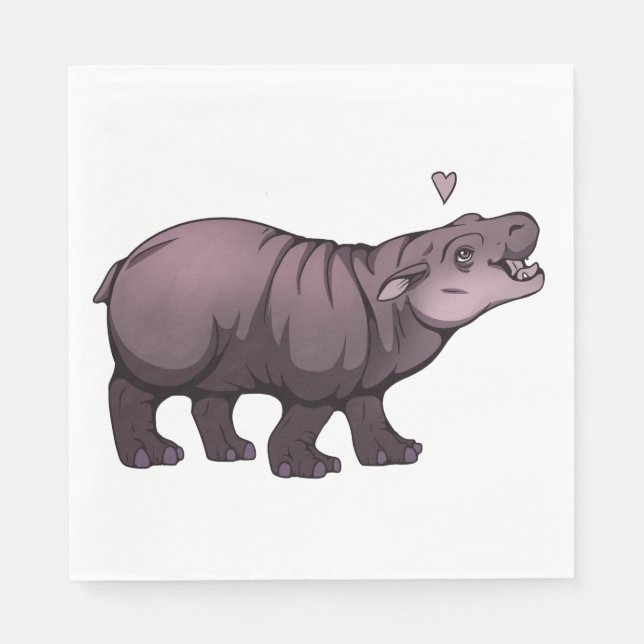 Baby Pigmy Hippo Napkin (Front)