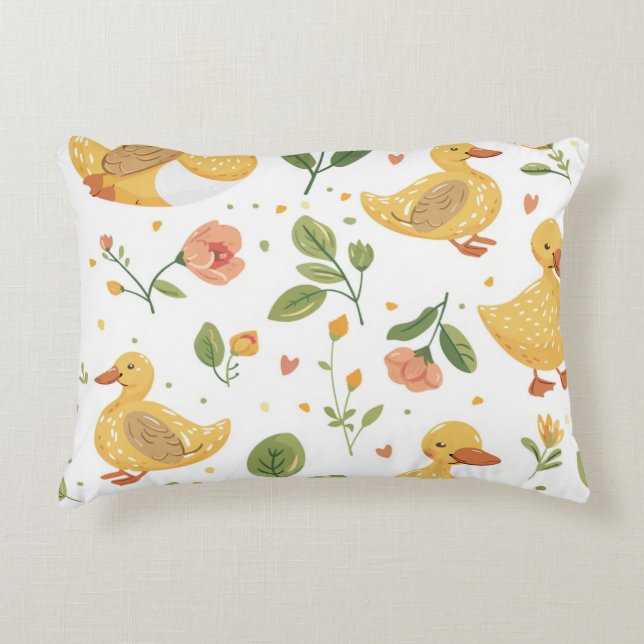 Baby pillow with ducks and flowers (Front)
