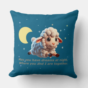 Baby pillow with lullaby and sheep