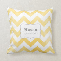 Baby Pillow - yellow chevron pattern