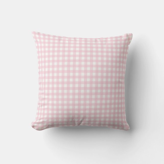 Baby Pink and White Chequered Pillow (Front)